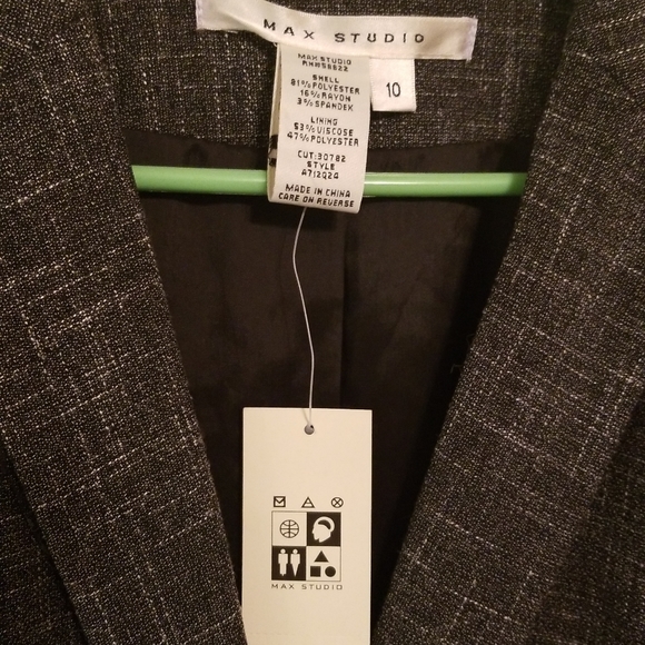 NWT Gray Max Studio Business Suit Jacket Blazer - Picture 3 of 9